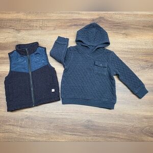 Bundle of Boys Navy Blue Pullover & Vest SIZE: 24 M & 2T